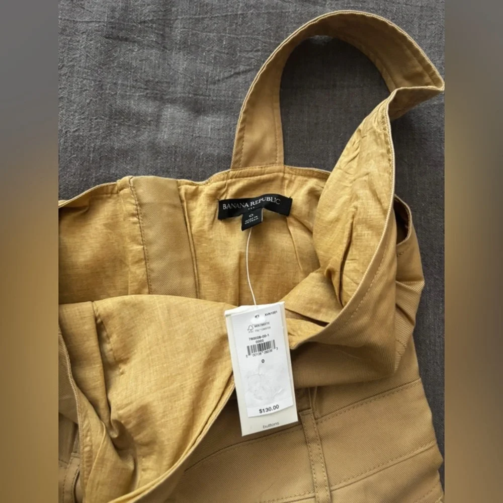 Banana Republic Gold Button-Front Midi Dress - Picture 2 of 3